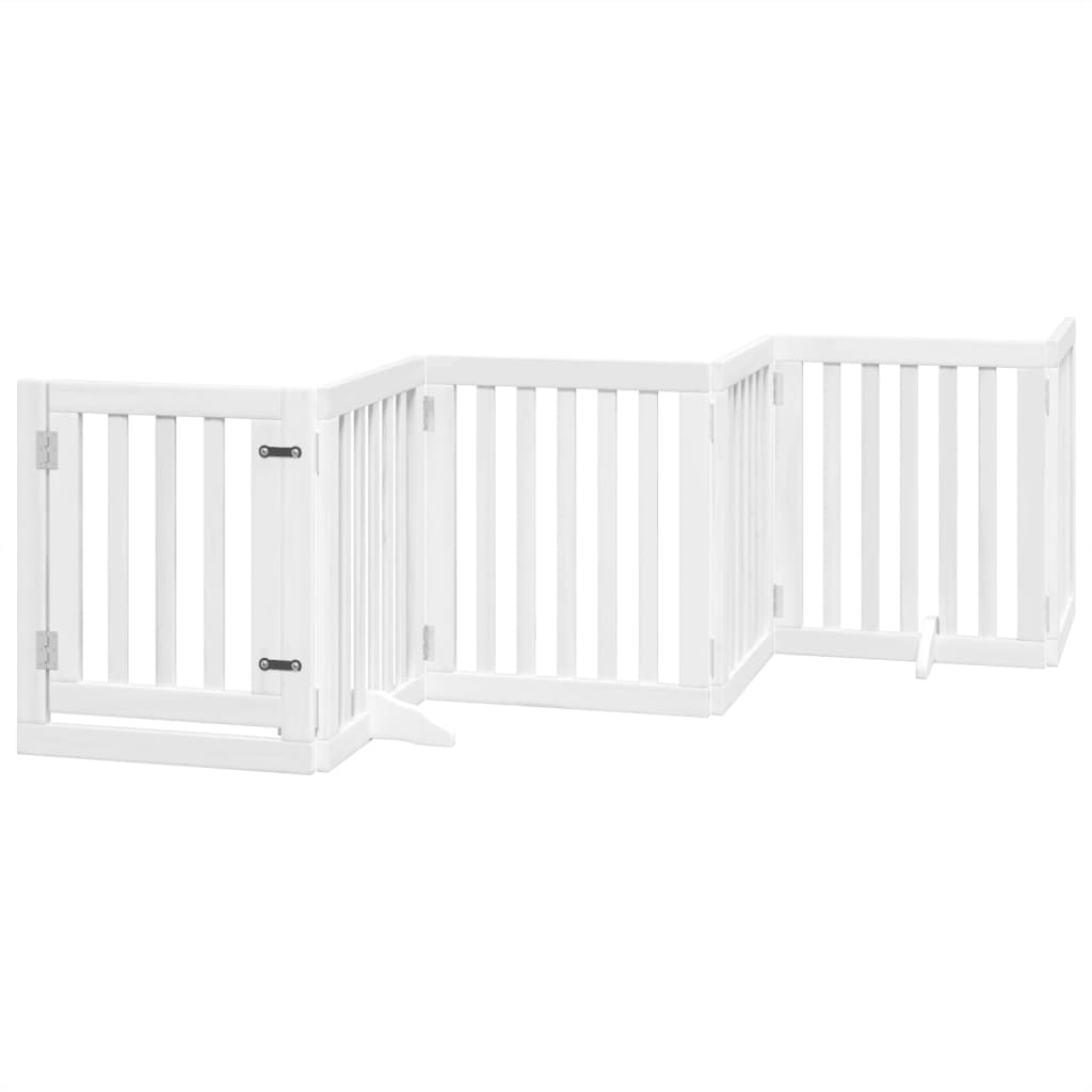 Vidaxx barrière pour chien pliable avec porte 6 panneaux 300 cm bois de peuplier blanc