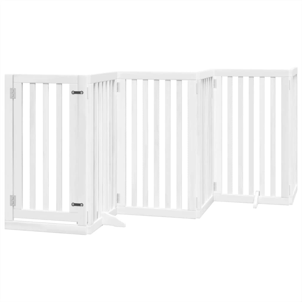 Vidaxx barrière pour chien pliable avec porte 6 panneaux 300 cm bois de peuplier blanc