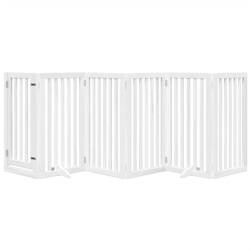 Vidaxx barrière pour chien pliable avec porte 6 panneaux 300 cm bois de peuplier blanc