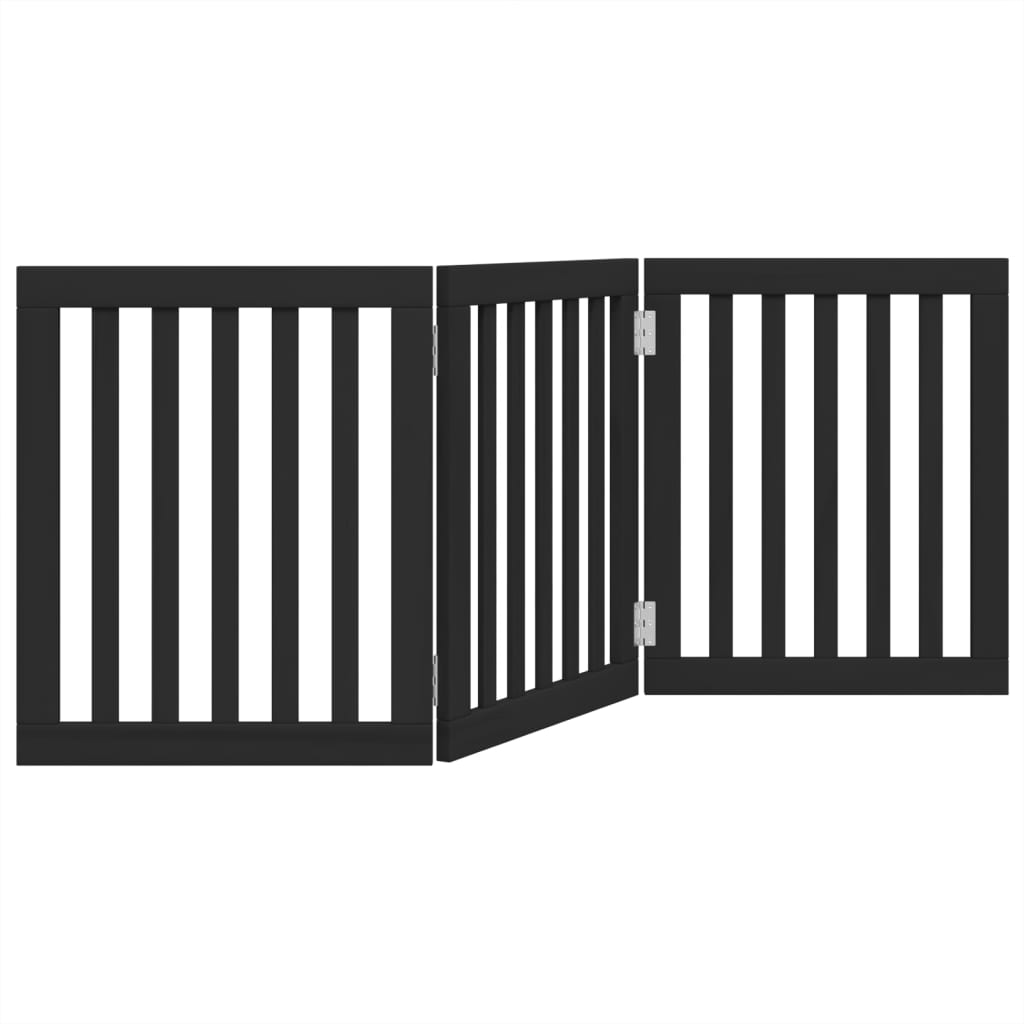 Vidaxx barrière pour chien pliable 3 panneaux 150 cm bois de peuplier noir