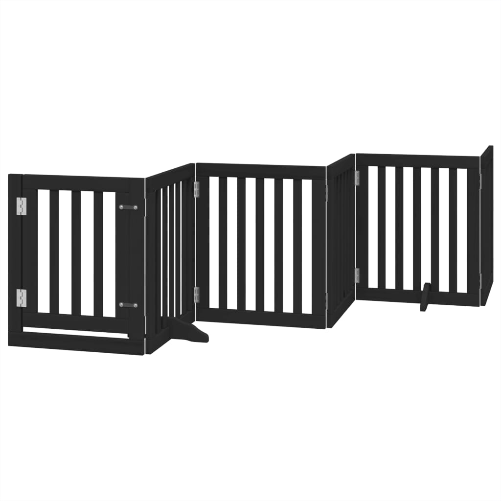 Vidaxx barrière pour chien pliable 6 panneaux 300 cm bois de peuplier noir