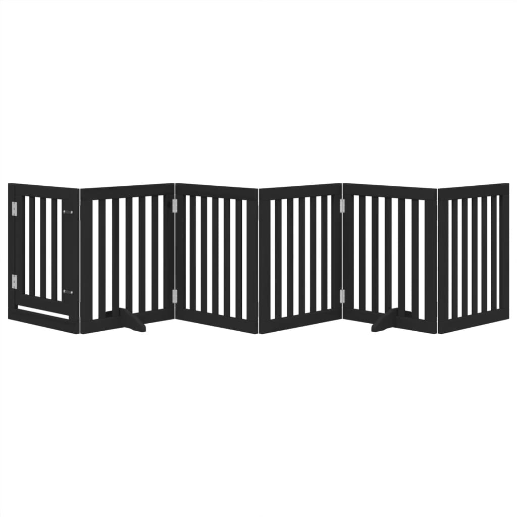 Vidaxx barrière pour chien pliable 6 panneaux 300 cm bois de peuplier noir
