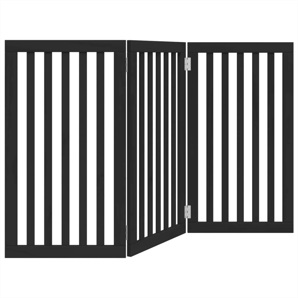 Vidaxx barrière pour chien pliable 3 panneaux 150 cm bois de peuplier noir