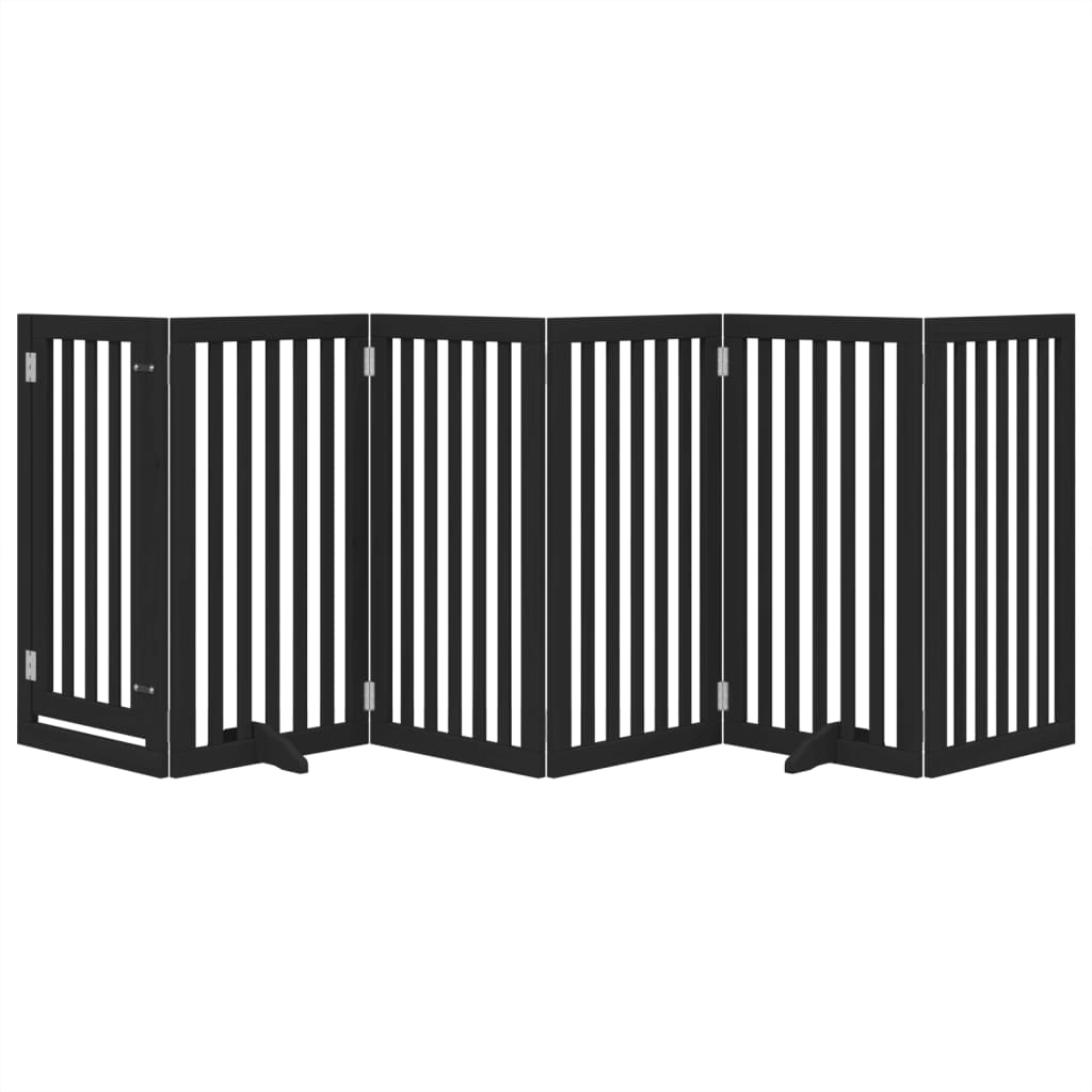 Vidaxx barrière pour chien pliable 6 panneaux 300 cm bois de peuplier noir