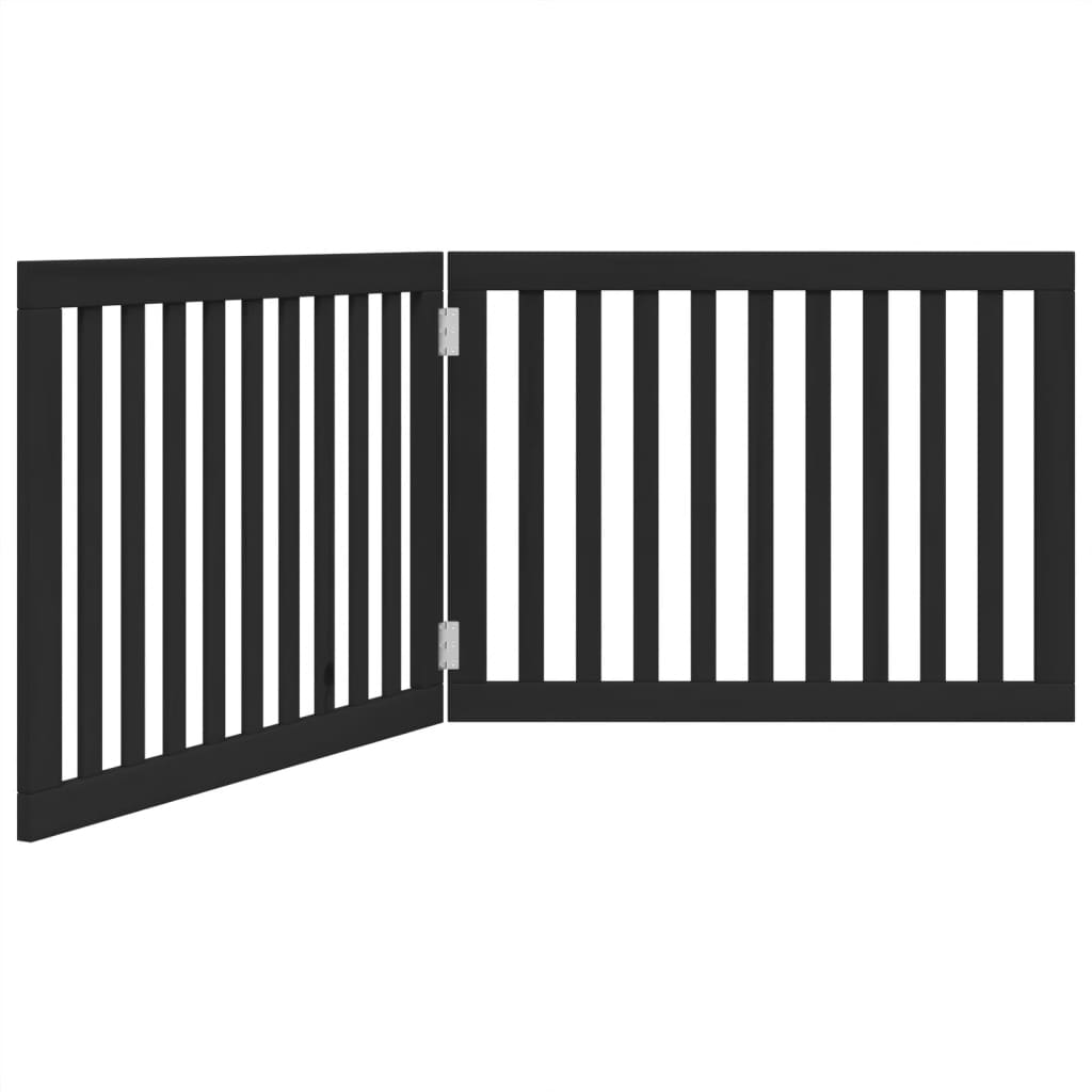 Vidaxx barrière pour chien pliable 2 panneaux 160 cm bois de peuplier noir