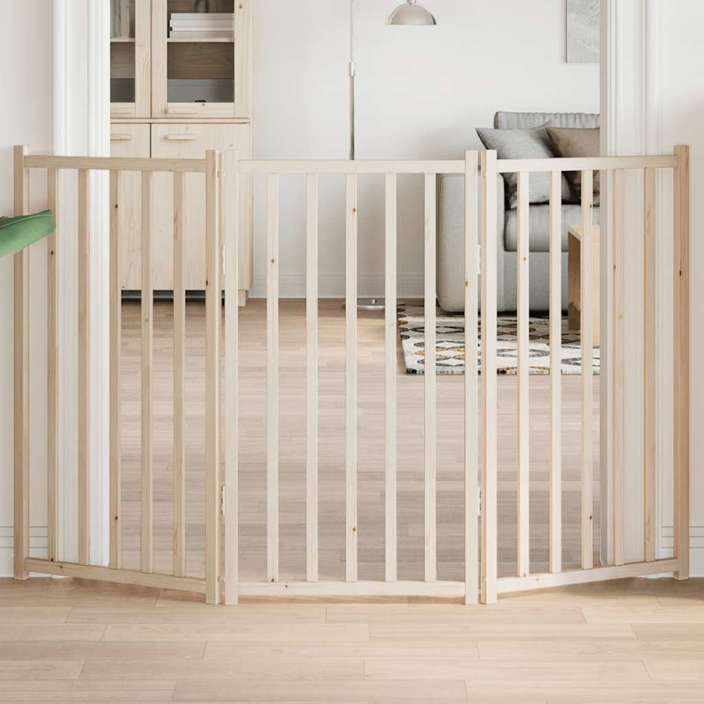 Vidaxx barrière pour chien pliable 3 panneaux 150 cm bois de pin massif