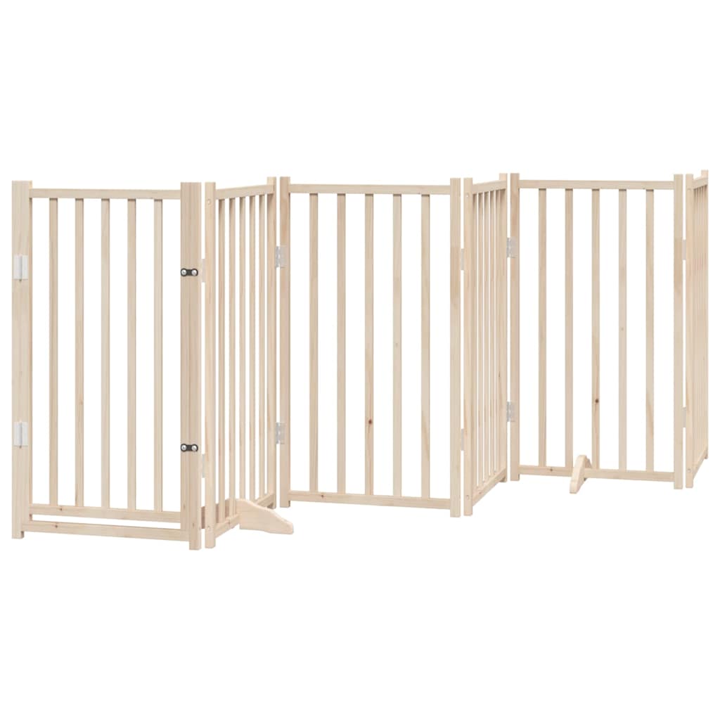 Vidaxx barrière pour chien pliable avec porte 6 panneaux 300cm bois de pin massif