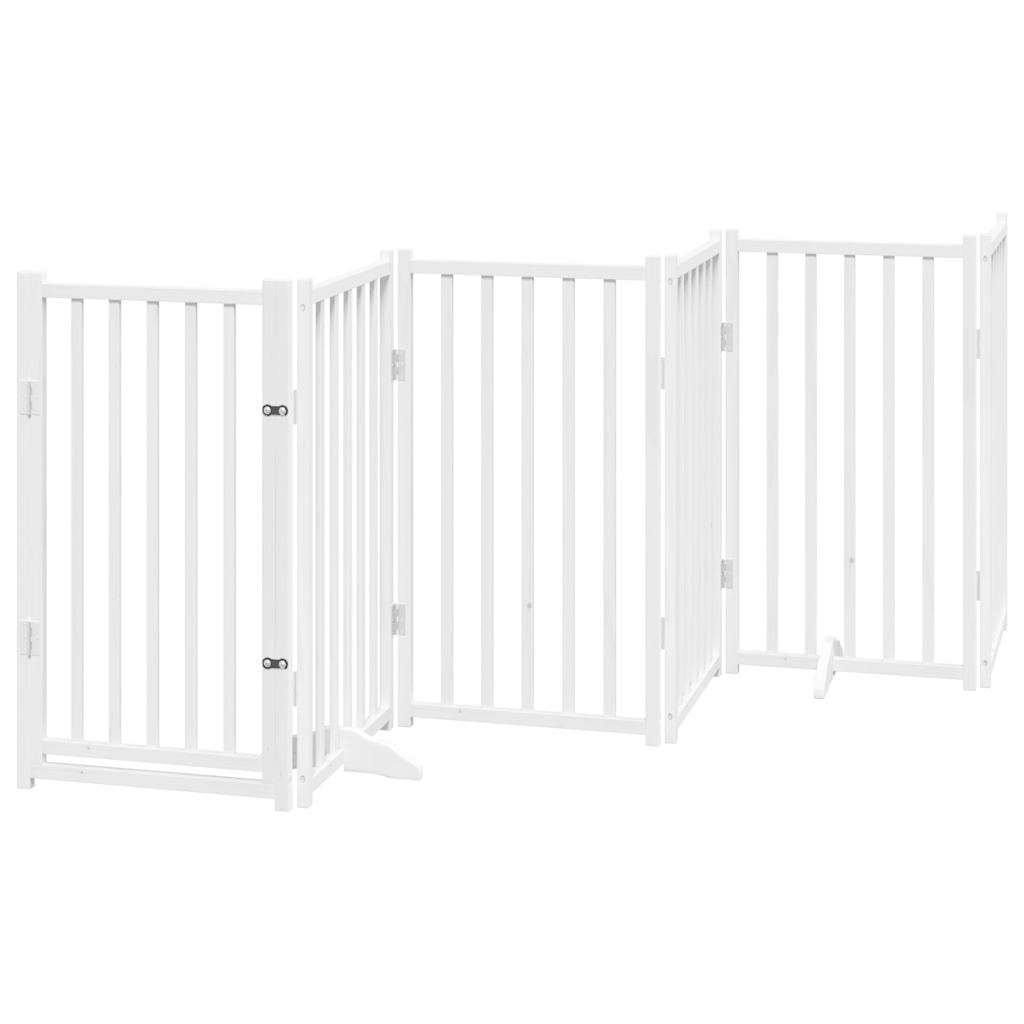Vidaxl barrière pour chien pliable 6 panneaux 300 cm bois de pin massif blanc