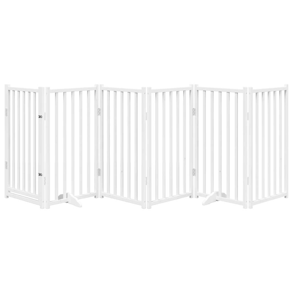 Vidaxl barrière pour chien pliable 6 panneaux 300 cm bois de pin massif blanc