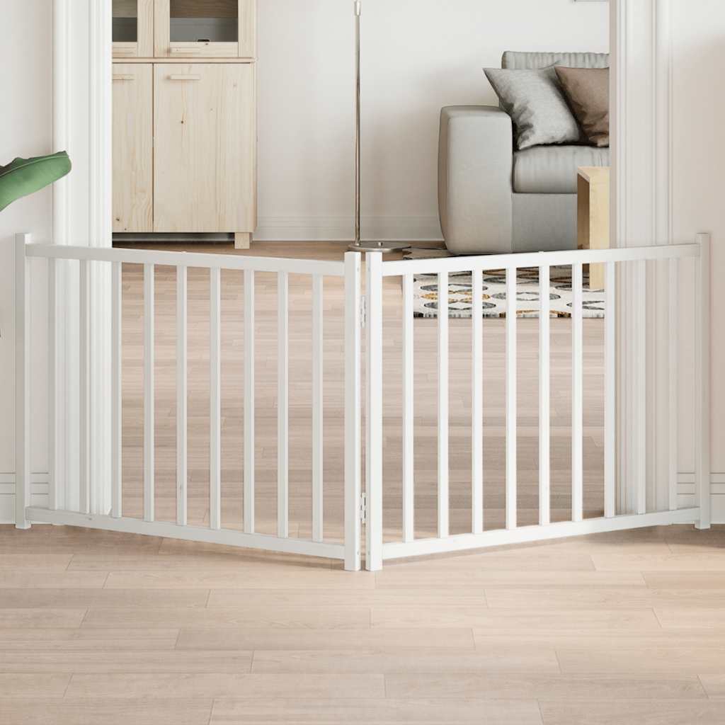 Vidaxl barrière pour chien pliable 2 panneaux 160 cm bois de pin massif blanc