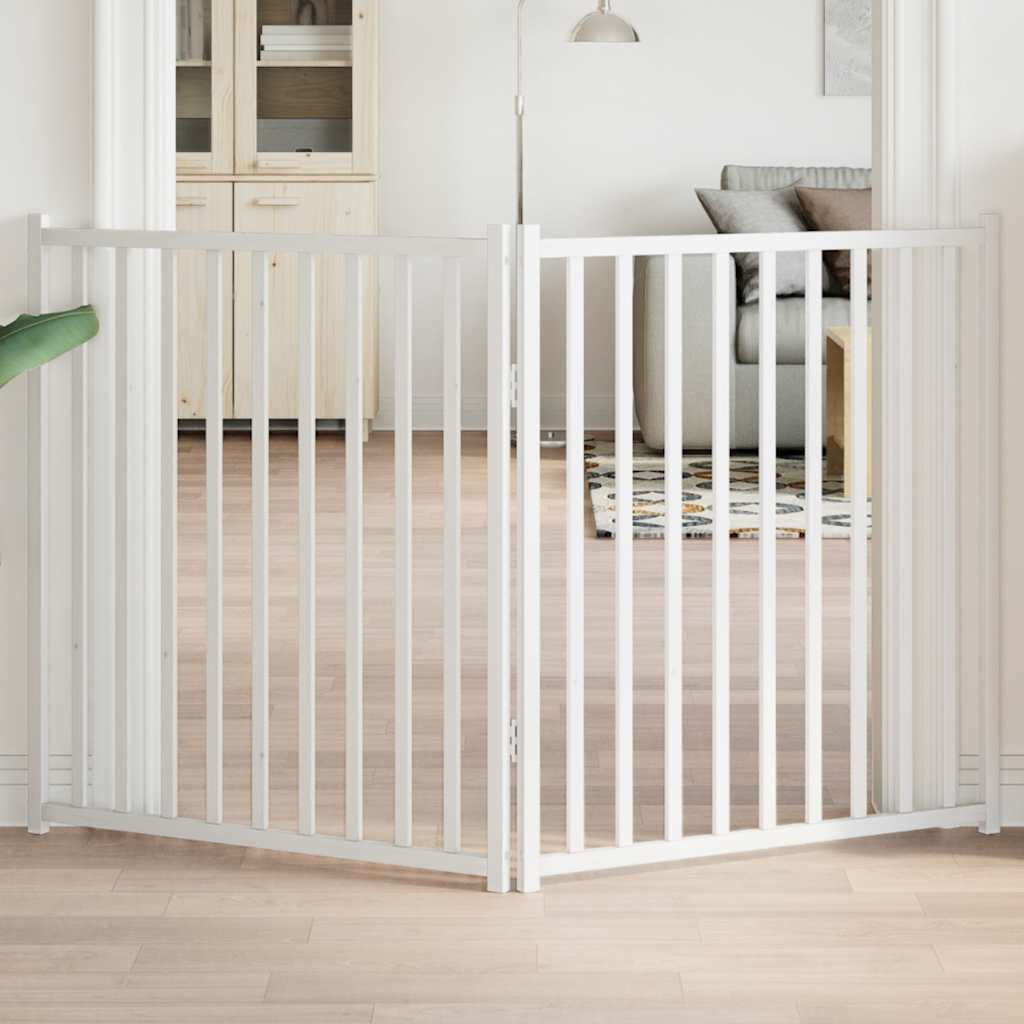 Vidaxl barrière pour chien pliable 2 panneaux 160 cm bois de pin massif blanc