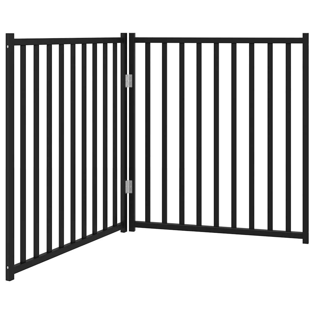 Vidaxl barrière pour chien pliable 2 panneaux 160 cm bois de pin massif noir