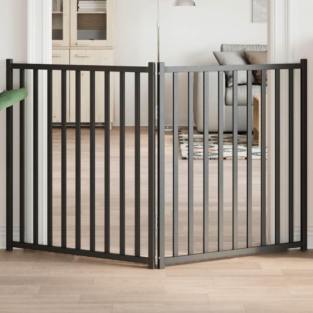 Vidaxl barrière pour chien pliable 2 panneaux 160 cm bois de pin massif noir