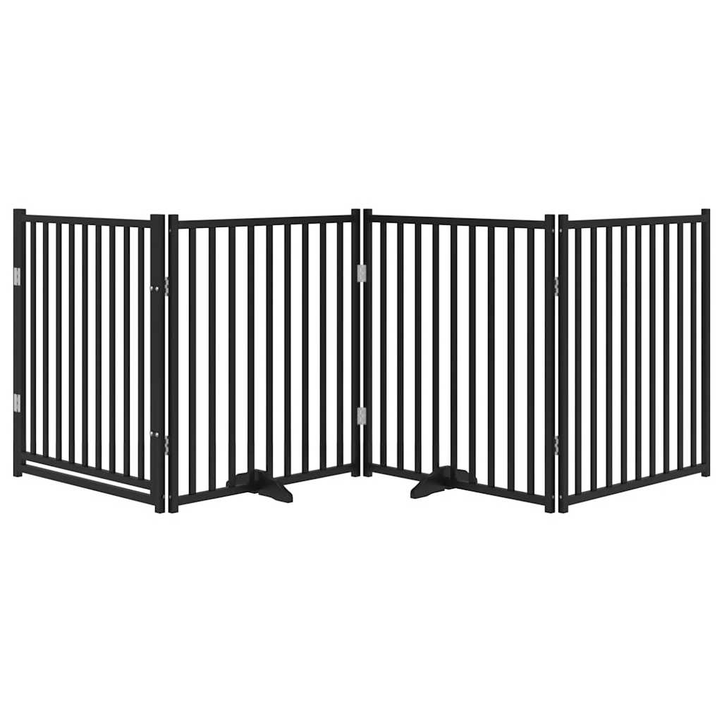Vidaxl barrière pour chien pliable 4 panneaux 320 cm bois de pin massif noir
