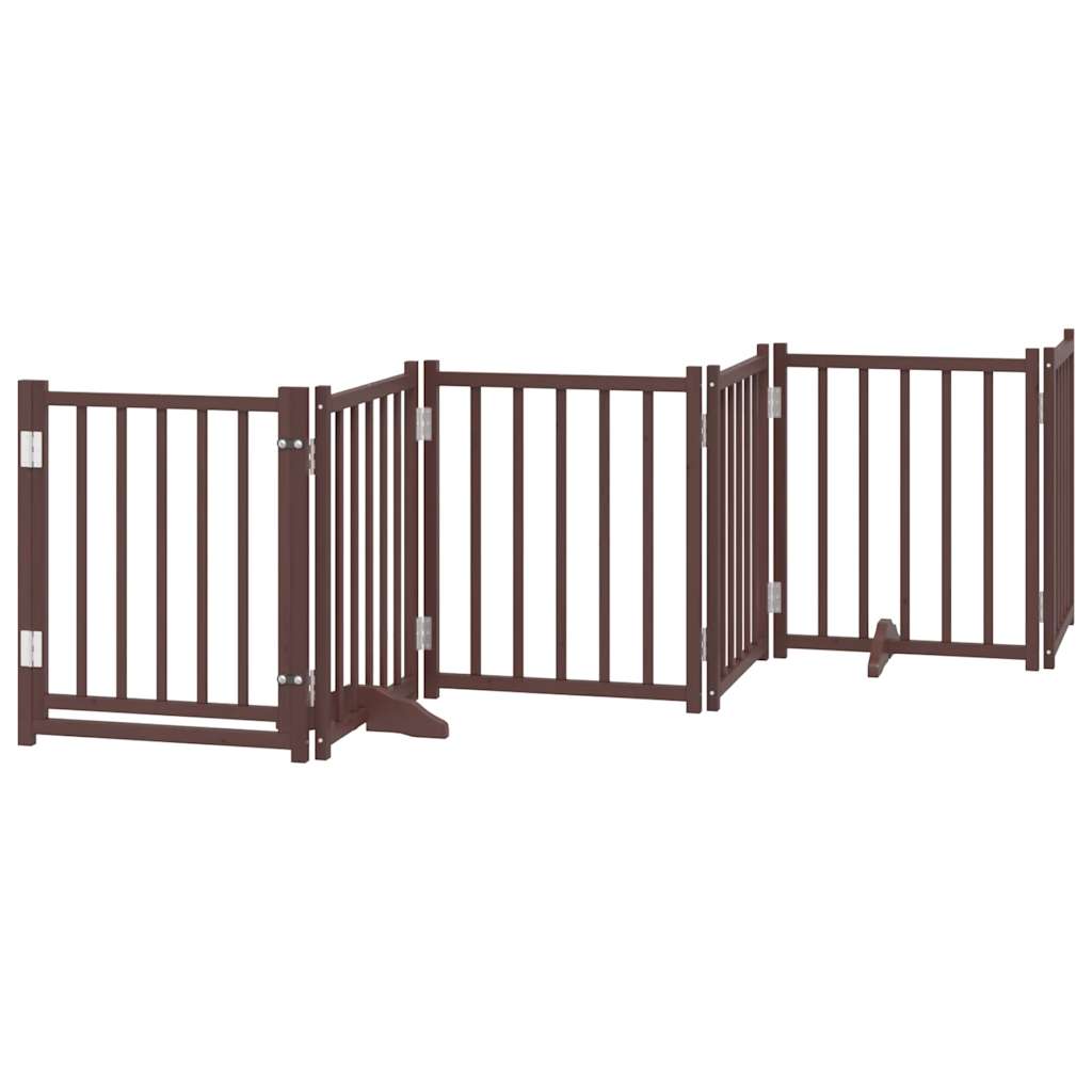 Vidaxl barrière pour chien pliable 6 panneaux 300cm pin massif chêne marron