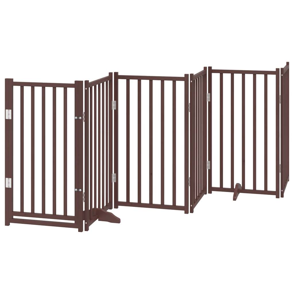 Vidaxl barrière pour chien pliable 6 panneaux 300cm pin massif chêne marron