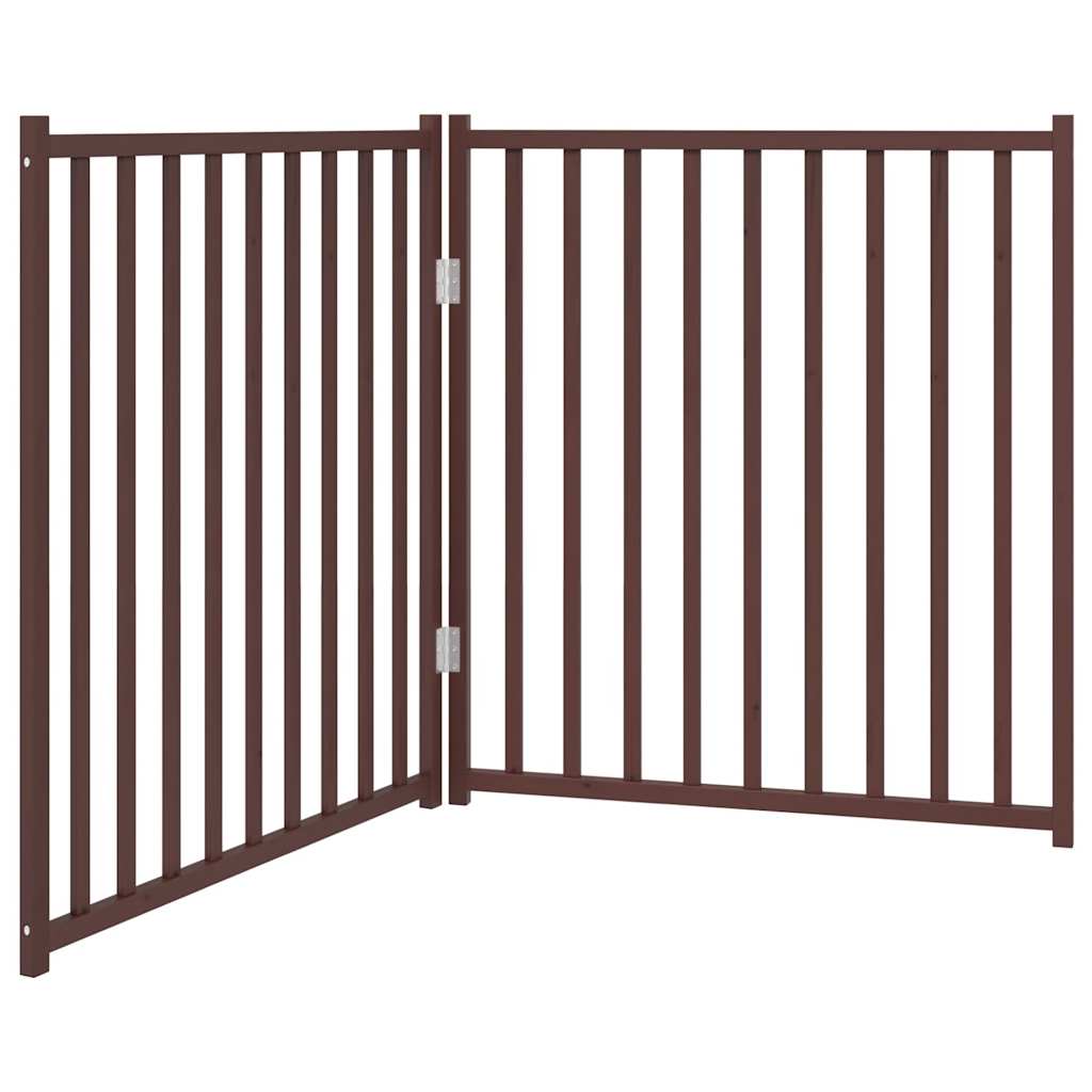Vidaxl barrière pour chien pliable 2 panneaux 160cm pin massif chêne marron