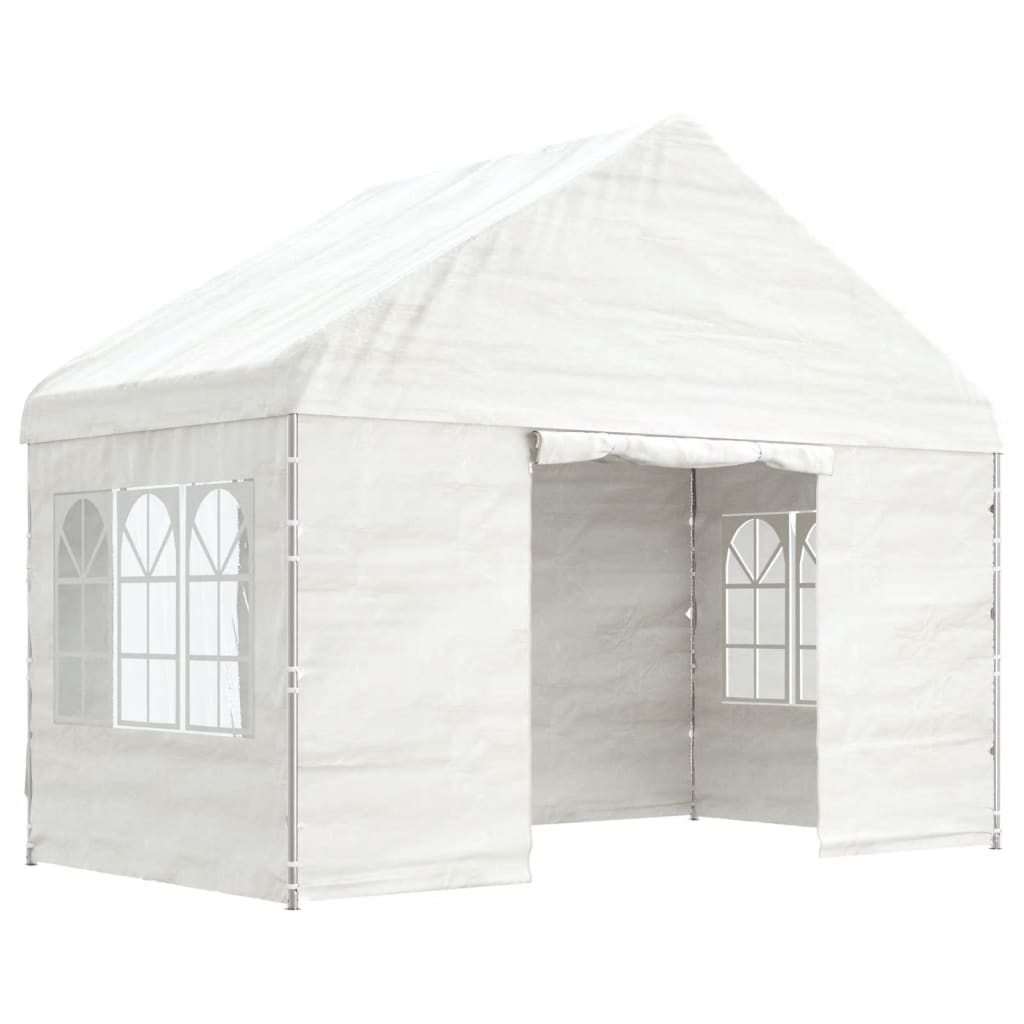 Tonnelle Vidaxx avec toit 4,08x2,23x3,22 m polyéthylène blanc