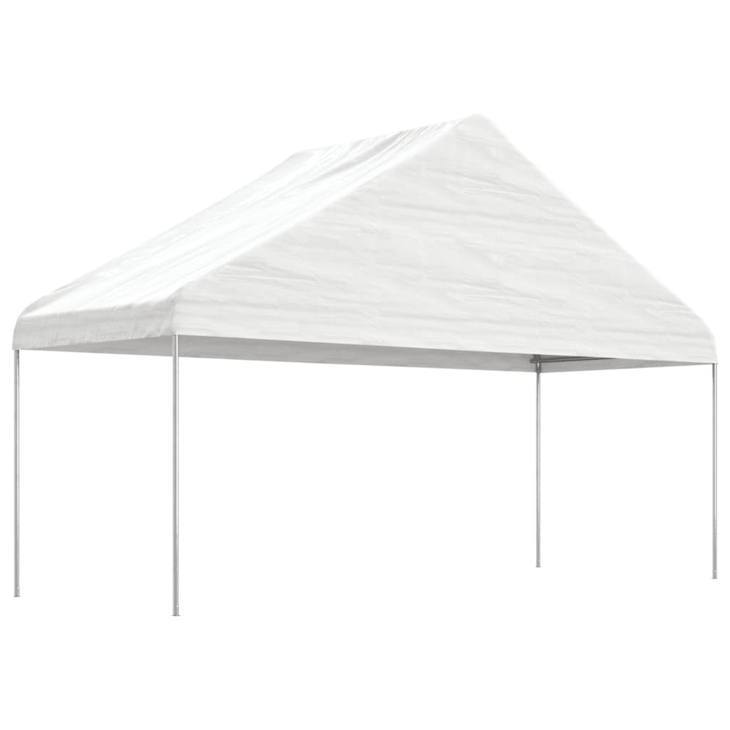VidaXL Gazebo avec toit 5,88x2,23x3,75 m polyéthylène blanc