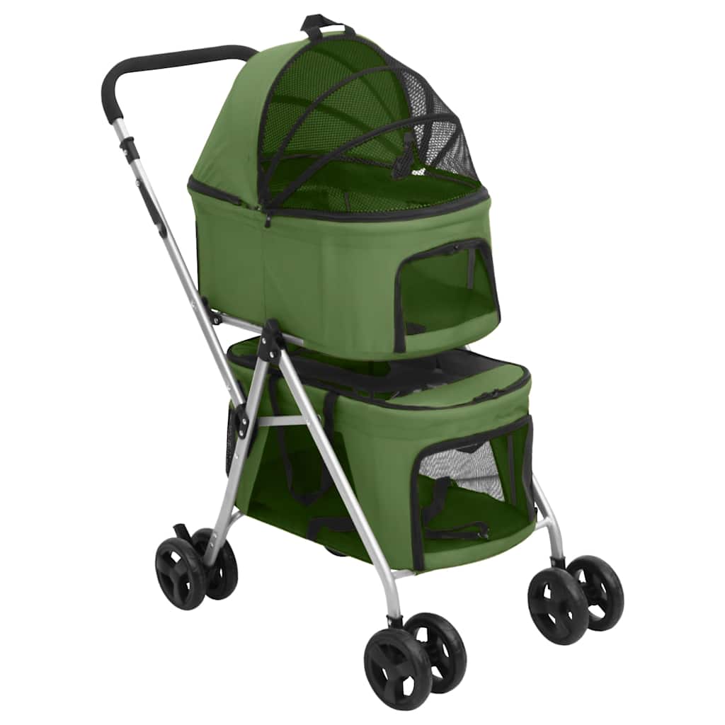 Vidaxl chien voiture 2 couches pliable 83x48x97 cm Oxford tissu vert