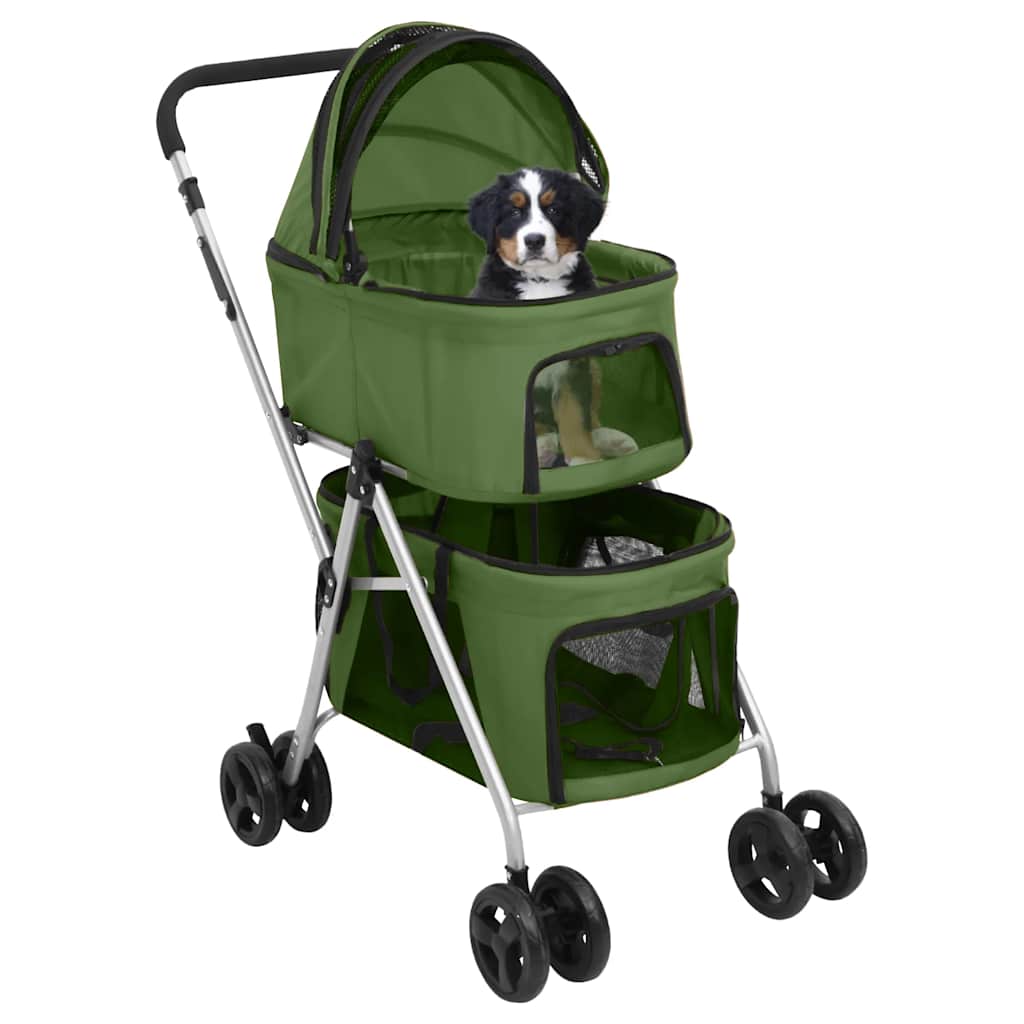 Vidaxl chien voiture 2 couches pliable 83x48x97 cm Oxford tissu vert