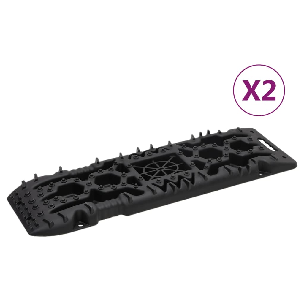 Vidaxx plaques de préhension 2 pcs 107x31x7 cm nylon noir