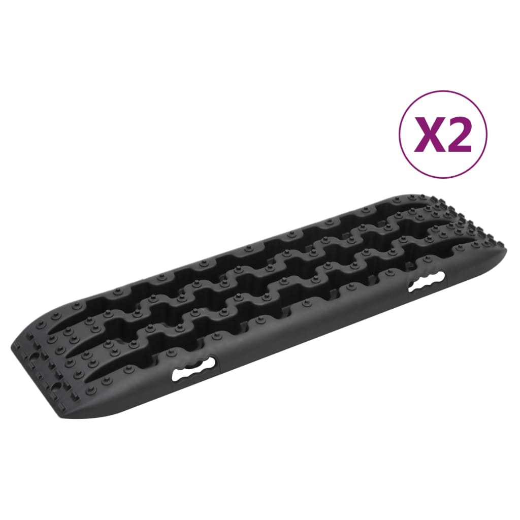 Vidaxx plaques de préhension 2 pcs 106x30,5x7 cm nylon noir