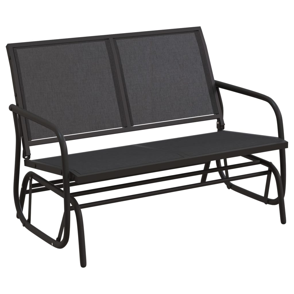 VidaXL canapé coulissant de jardin 120,5x76x86,5 cm feuille textile et acier noir