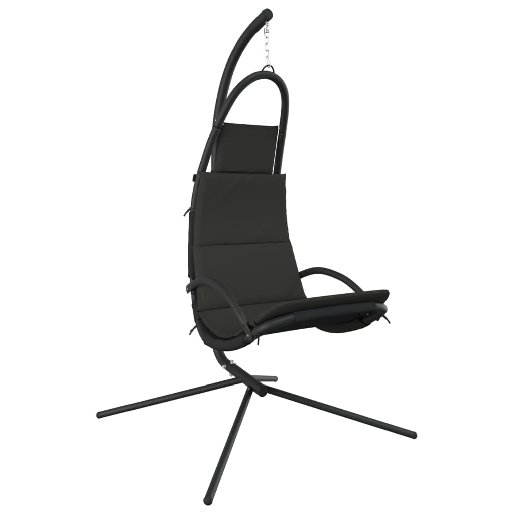 VidaXL chaise à bascule avec coussin tissu oxford et acier gris foncé