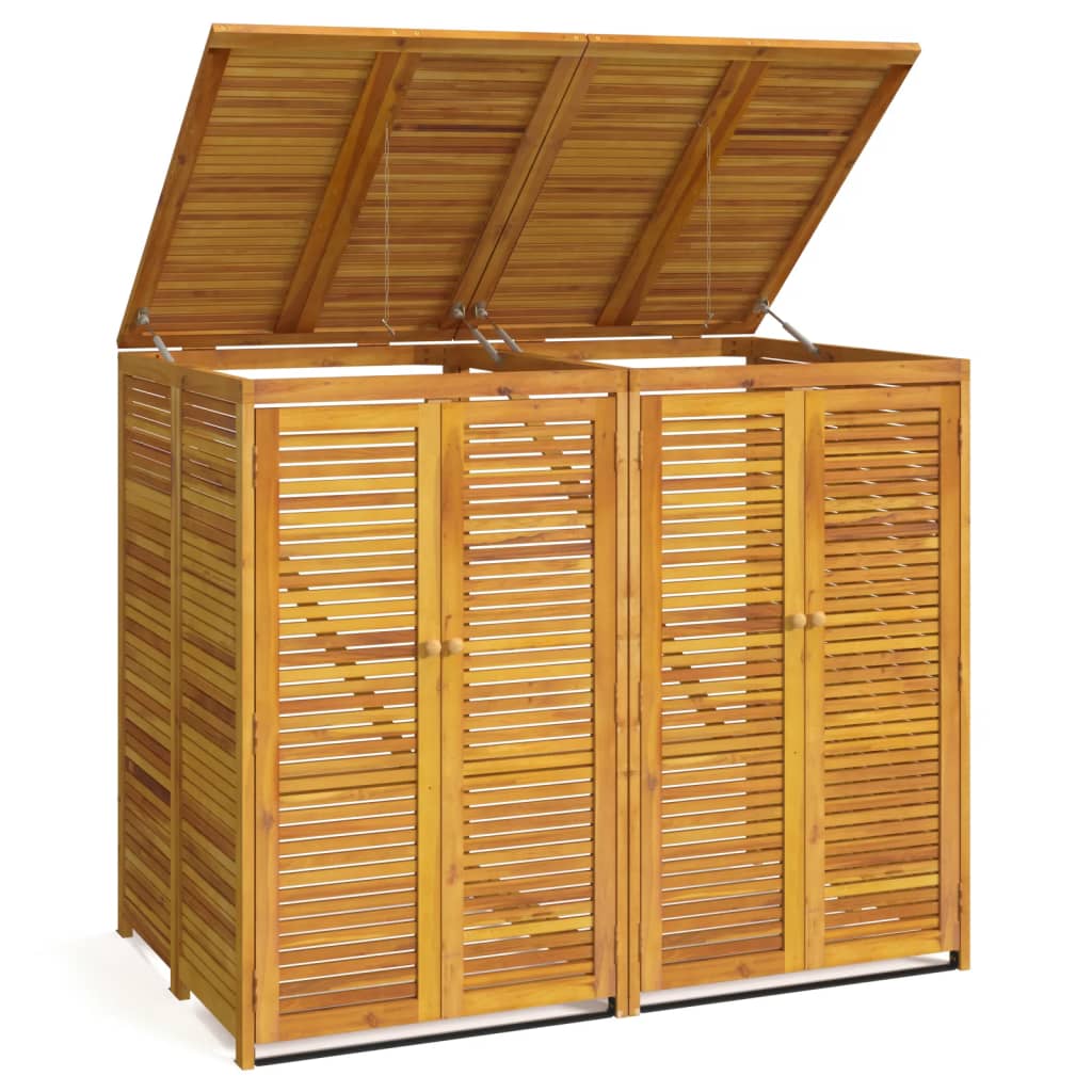 VidaXL Poubelle de rangement double 140x89x117 cm bois d'acacia massif