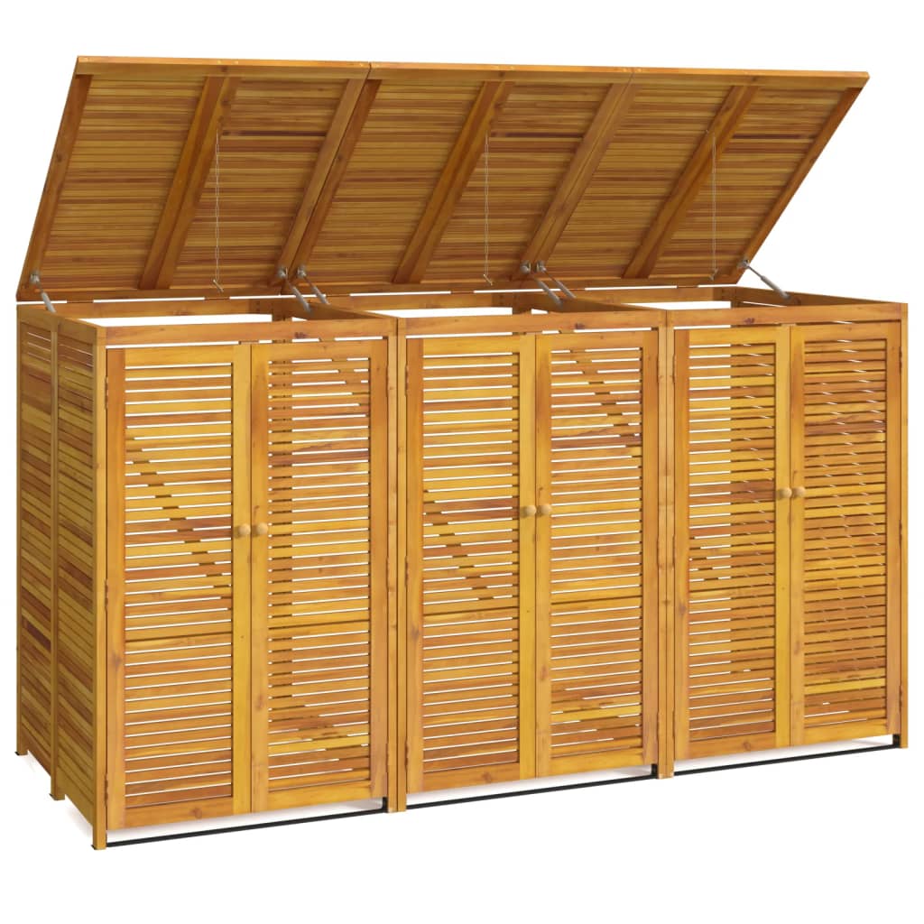 VidaXL Poubelle de rangement triple 210x89x117 cm bois d'acacia massif