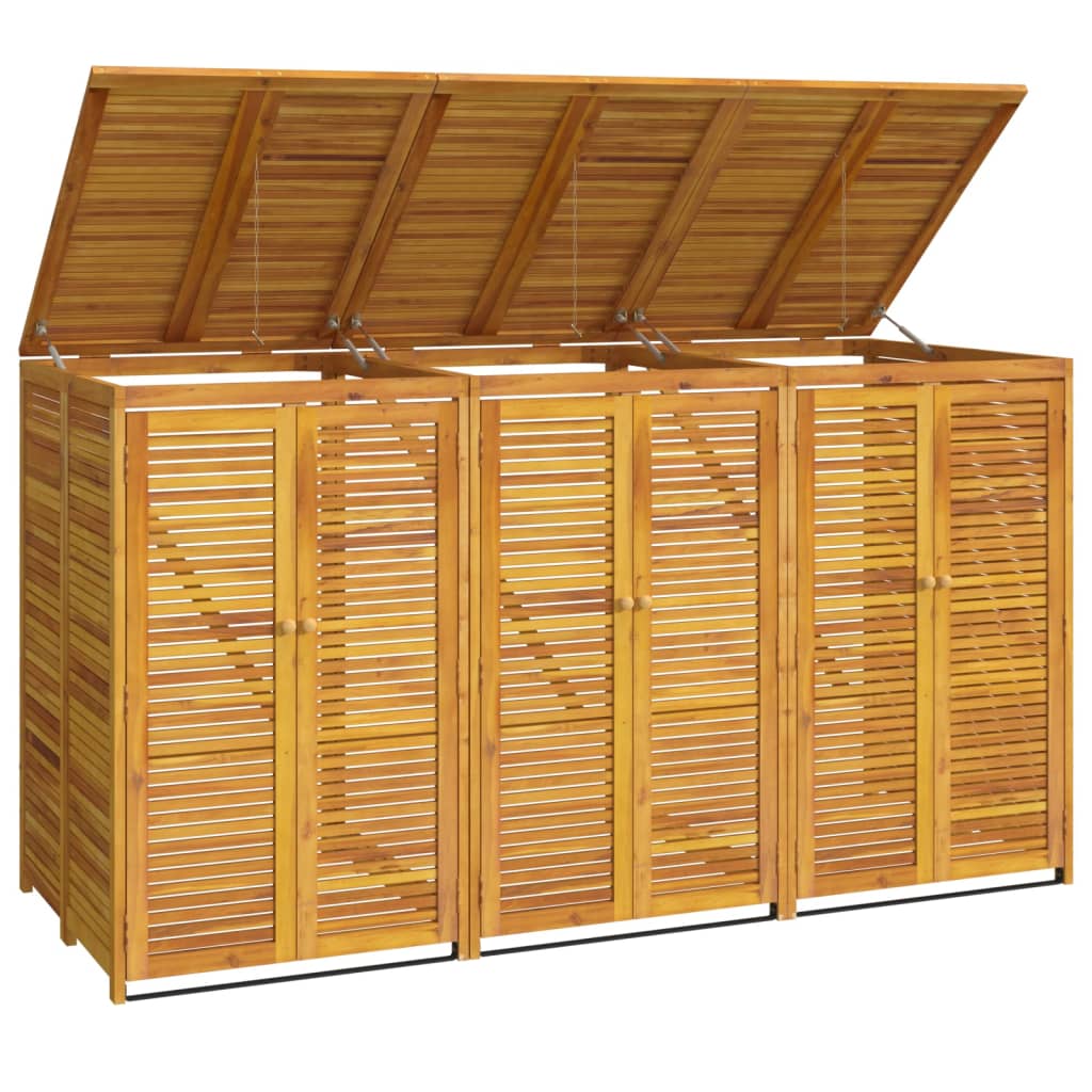 VidaXL Poubelle de rangement triple 210x89x117 cm bois d'acacia massif