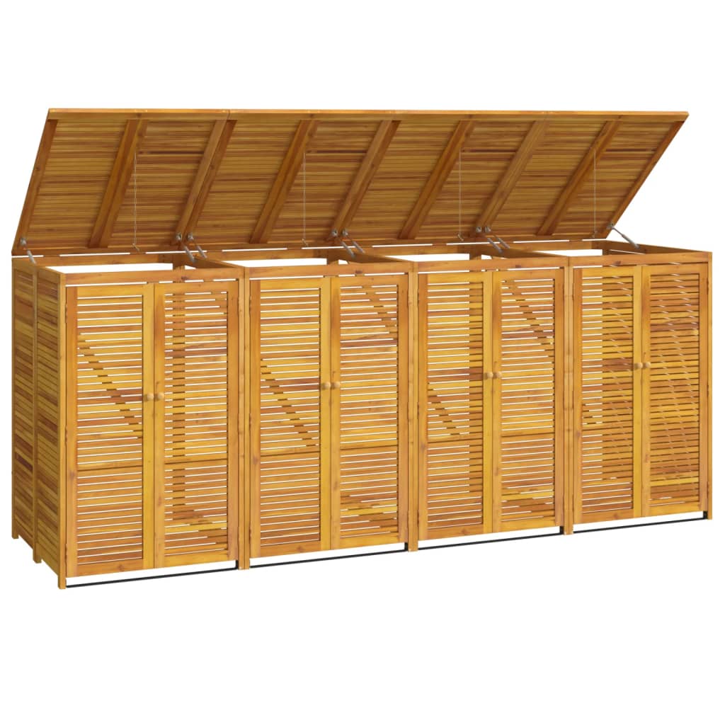 VidaXL Poubelle de rangement quadruple 280x89x117 cm bois d'acacia massif