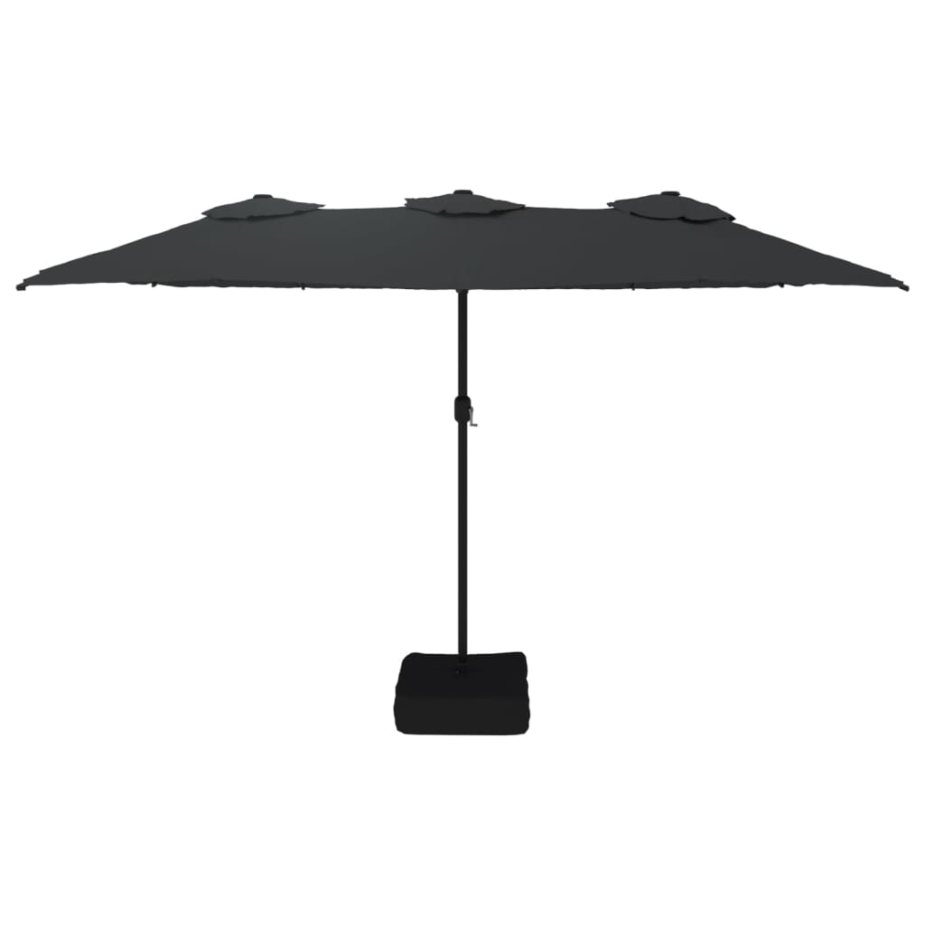 VidaXL Parasol double toit 449x245 cm noir