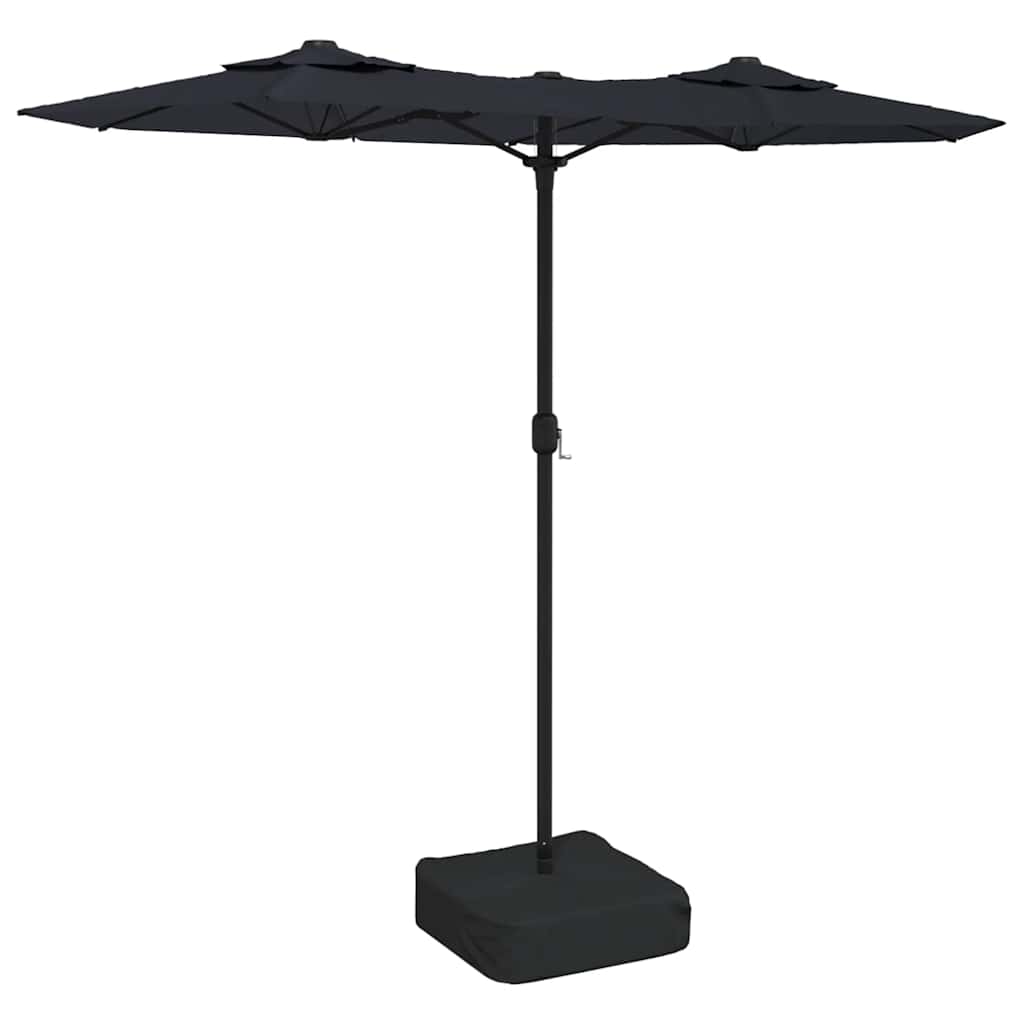 Vidaxx parasol double toit avec LED 316x240 cm noir