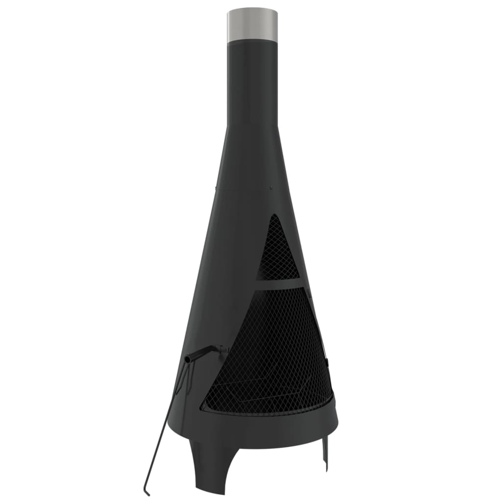 VidaXL Poêle de jardin avec tisonnier 45x45x122 cm acier