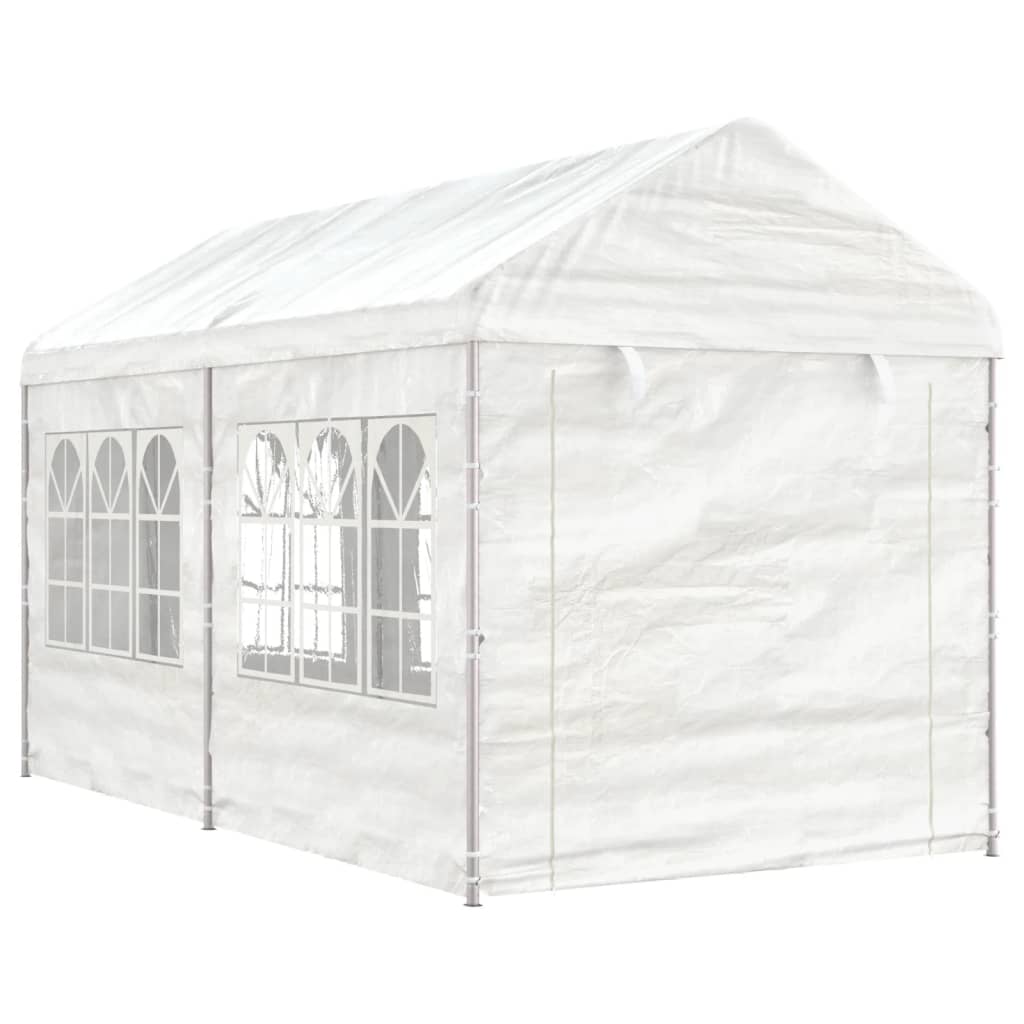 VidaXL Gazebo avec toit 4,46x2,28x2,69 m polyéthylène blanc