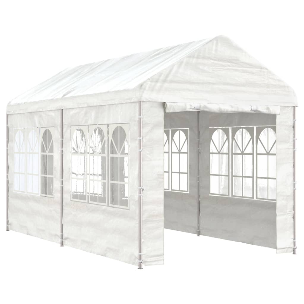 VidaXL Gazebo avec toit 4,46x2,28x2,69 m polyéthylène blanc