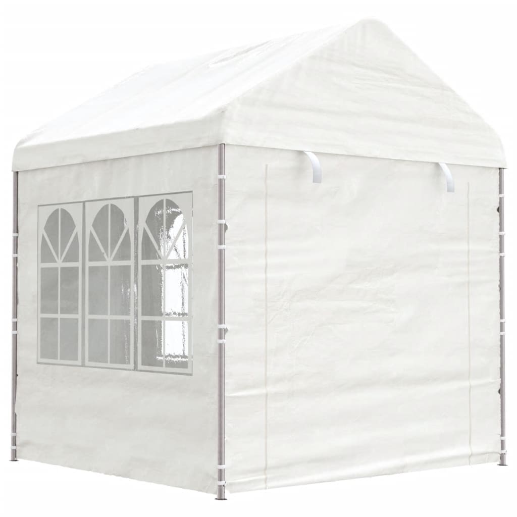 VidaXL Gazebo avec toit 6,69x2,28x2,69 m polyéthylène blanc