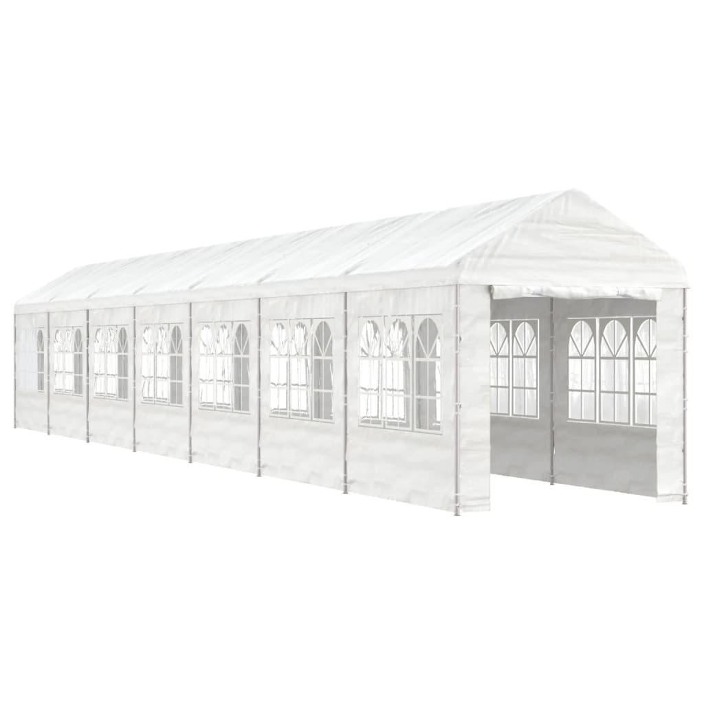 VidaXL Gazebo avec toit 15,61x2,28x2,69 m polyéthylène blanc
