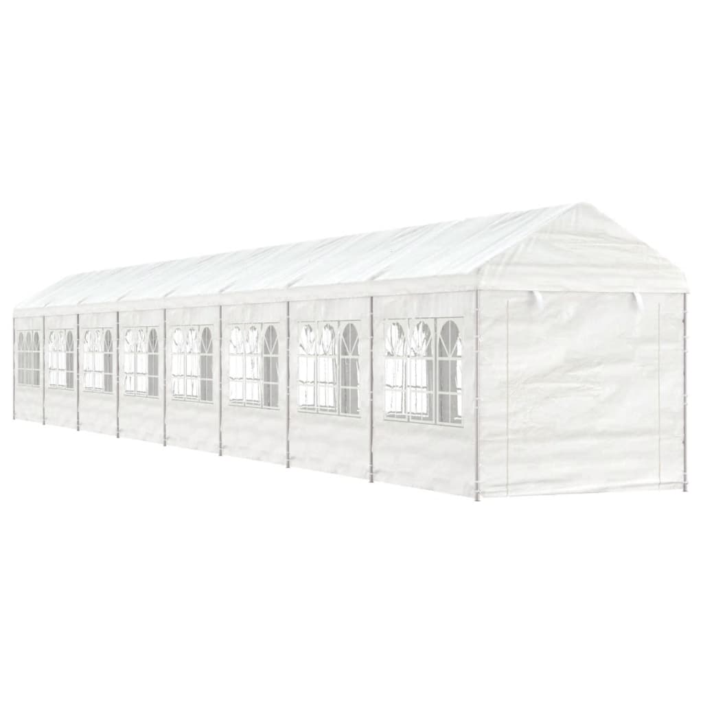 VidaXL Gazebo avec toit 17,84x2,28x2,69 m polyéthylène blanc