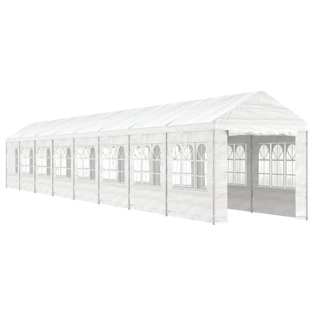 VidaXL Gazebo avec toit 17,84x2,28x2,69 m polyéthylène blanc