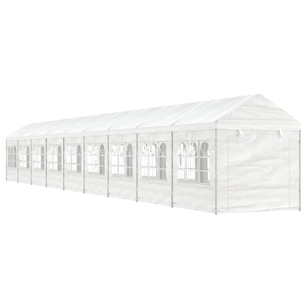 VidaXL Gazebo avec toit 20,07x2,28x2,69 m polyéthylène blanc