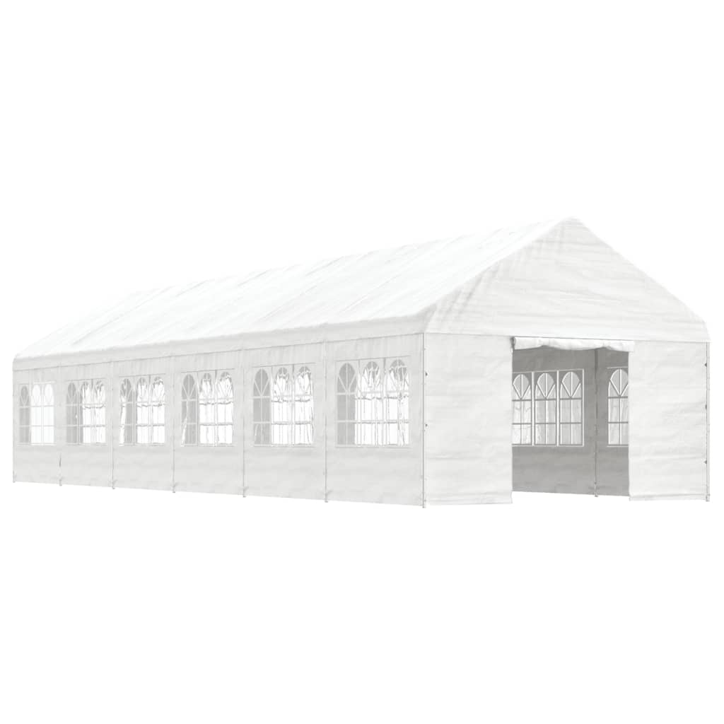VidaXL Gazebo avec toit 13,38x4,08x3,22 m polyéthylène blanc