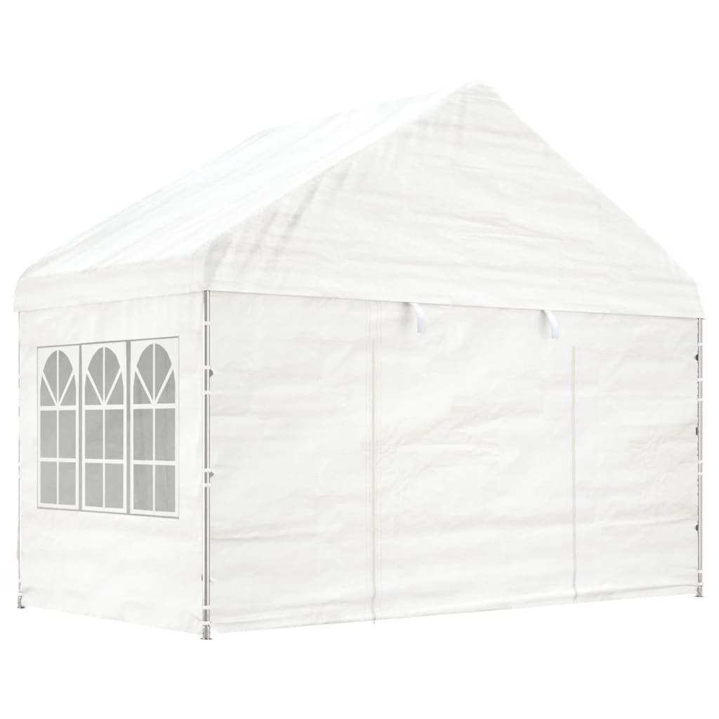 VidaXL Gazebo avec toit 15,61x4,08x3,22 m polyéthylène blanc