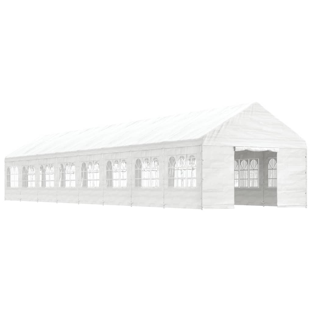 VidaXL Gazebo avec toit 17,84x4,08x3,22 m polyéthylène blanc