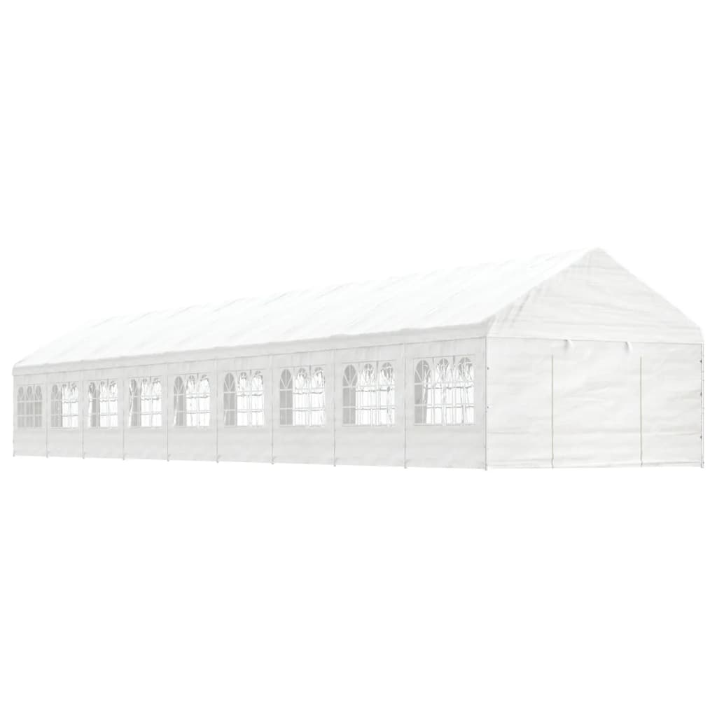 VidaXL Gazebo avec toit 20,07x4,08x3,22 m polyéthylène blanc