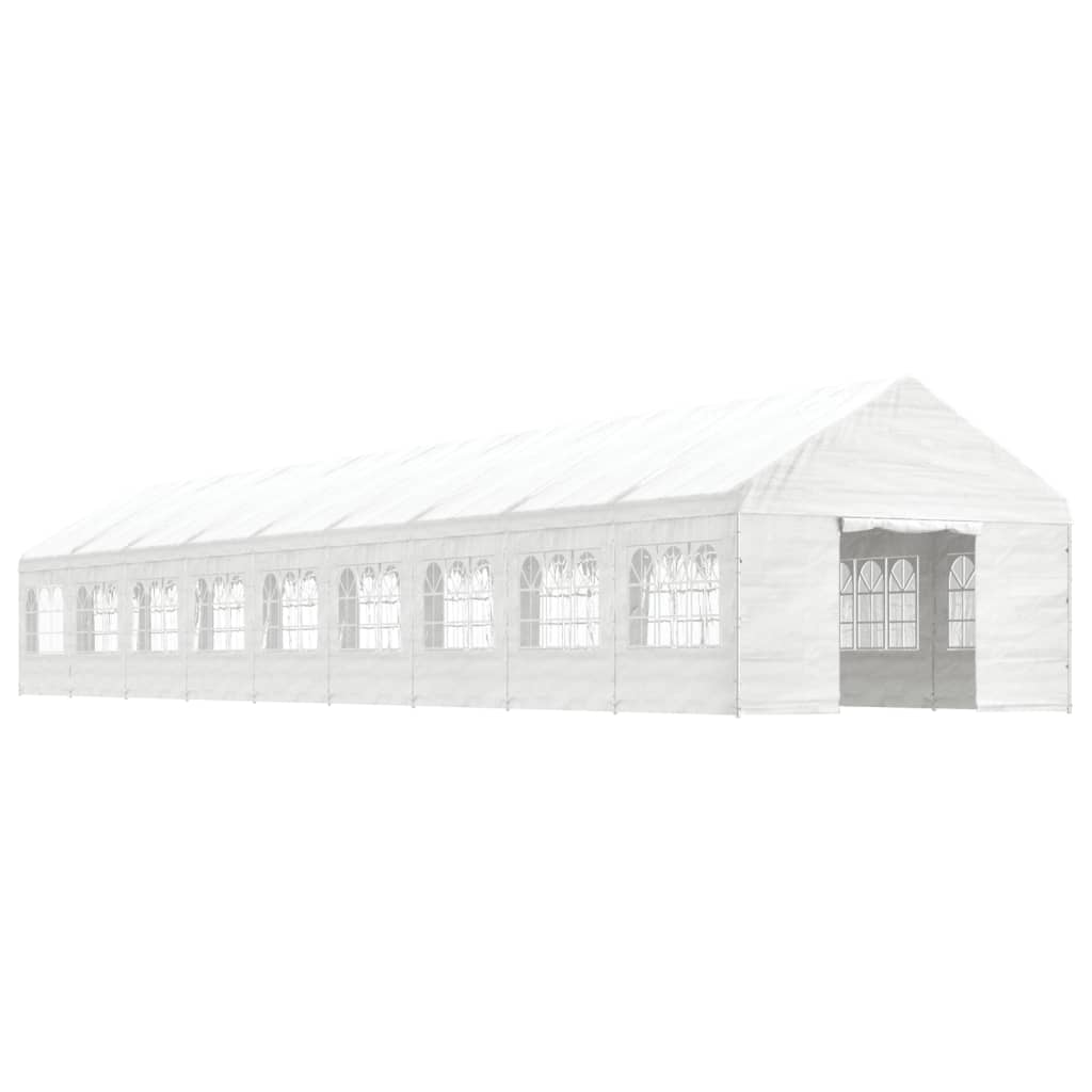 VidaXL Gazebo avec toit 20,07x4,08x3,22 m polyéthylène blanc