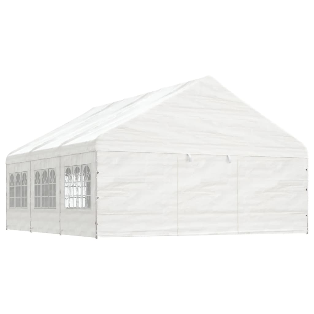VidaXL Gazebo avec toit 6,69x5,88x3,75 m polyéthylène blanc