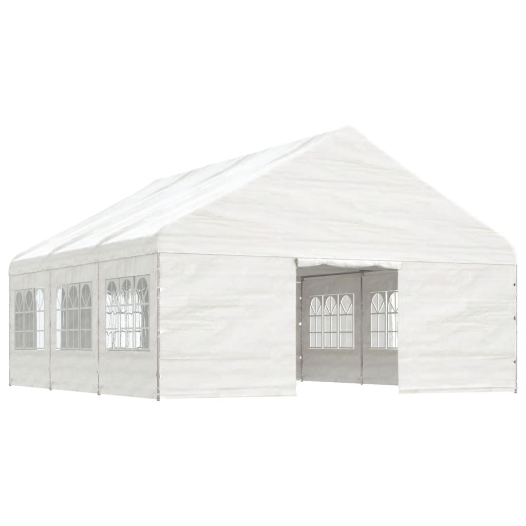 VidaXL Gazebo avec toit 6,69x5,88x3,75 m polyéthylène blanc